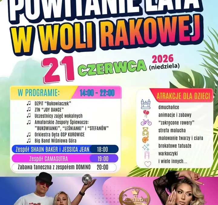 Powitanie lata w Woli Rakowej – festyn pełen atrakcji już w niedzielę