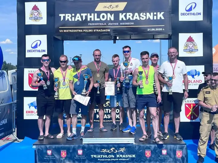 Strażacy z Łódzkiego z sukcesami na Mistrzostwach Polski w Triathlonie w Kraśniku