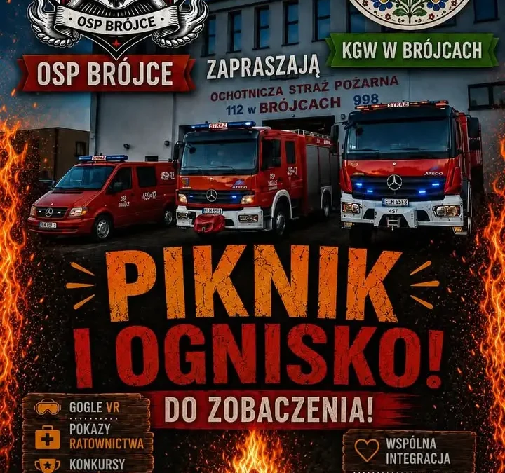 Brójecki Piknik Rodzinny – ognisko, strażackie pokazy i dmuchańce 17 lipca
