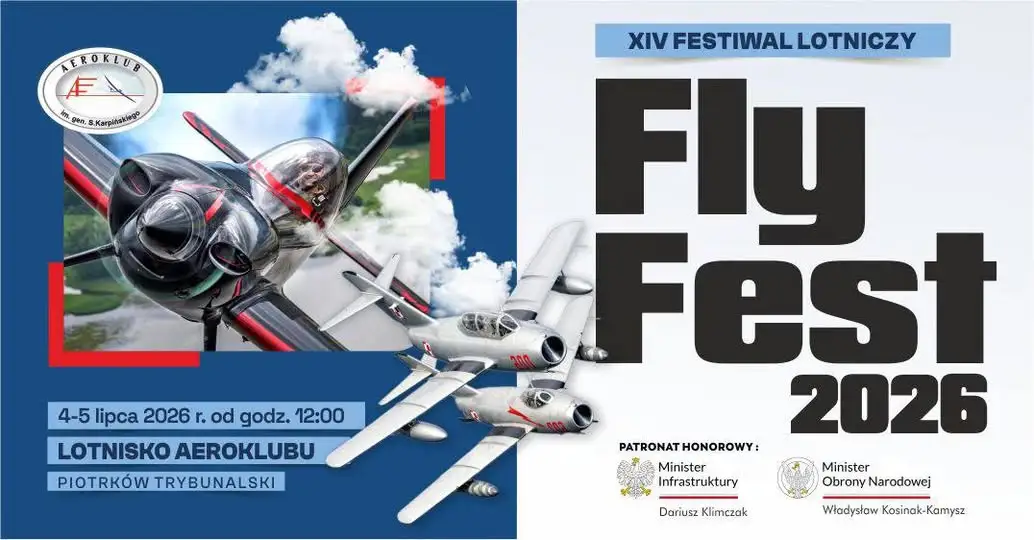 XIV Festiwal Lotniczy Fly Fest 2026 startuje już jutro w Piotrkowie Trybunalskim