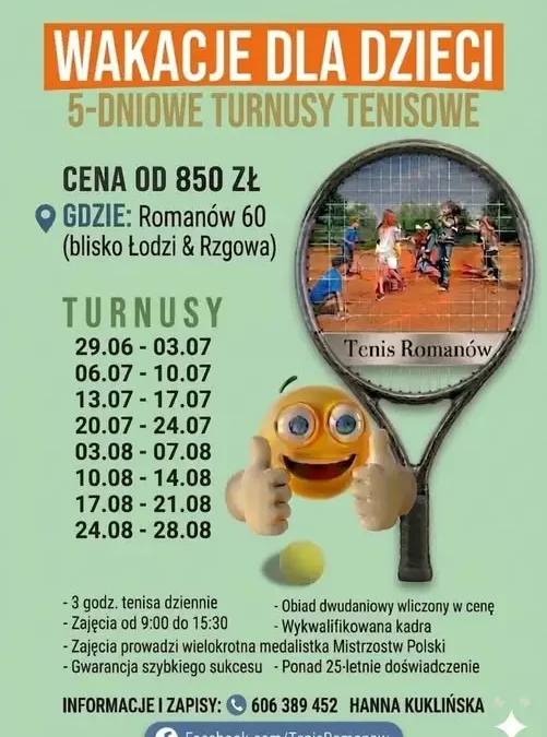 Aktywne wakacje z tenisem w Romanowie – zapisy trwają