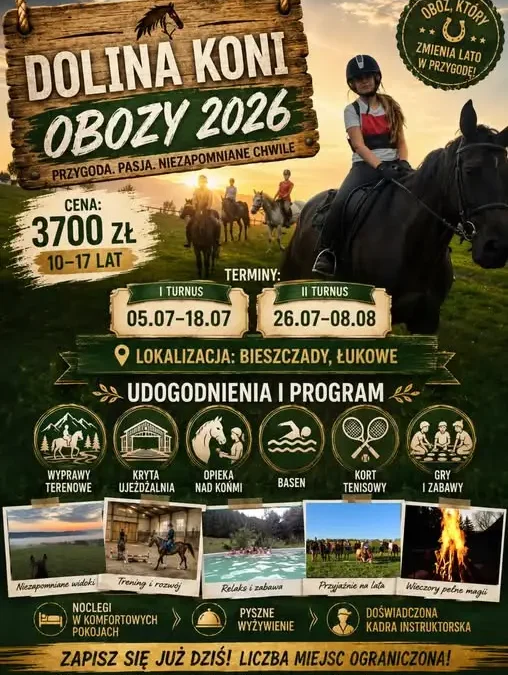 Obozy jeździeckie w Bieszczadach – zostały wolne miejsca na II turnus
