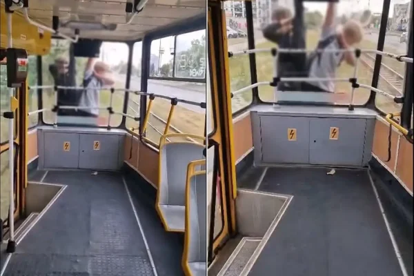 Niebezpieczna jazda na zderzaku tramwaju w Łodzi – nagranie obiega sieć