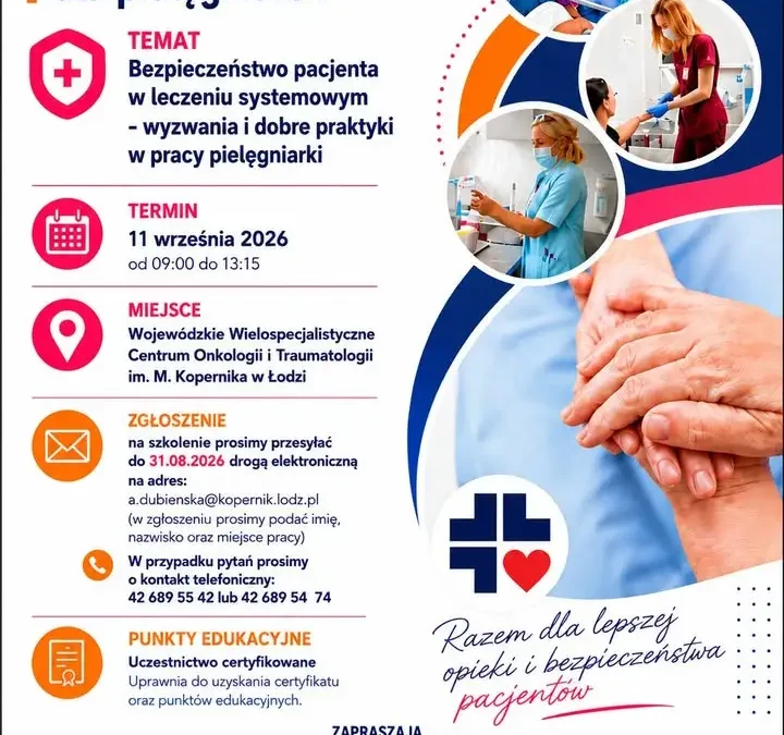 Bezpłatne szkolenie dla pielęgniarek onkologicznych w Łodzi