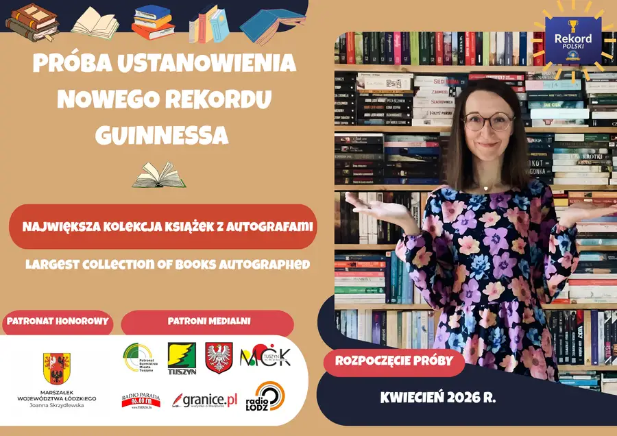 Wioleta Sadowska z gminy Tuszyn bije rekord Guinnessa w kolekcji książek z autografami