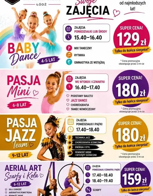 Pasja Dance Art Studio w Łodzi rozpoczyna zapisy na sezon 2026/2027
