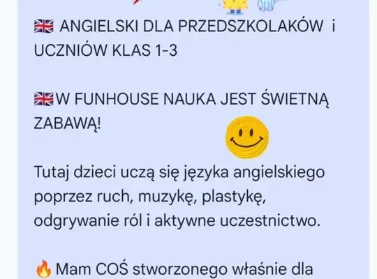 Funhouse Łódź: angielski dla dzieci – zapisy na zajęcia od września