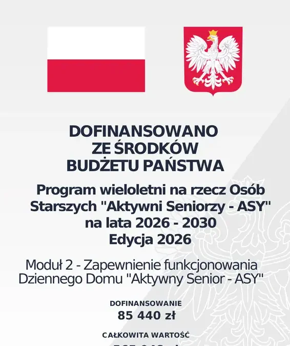 Gmina Tuszyn otrzymała dofinansowanie na Dzienny Dom Senior-WIGOR