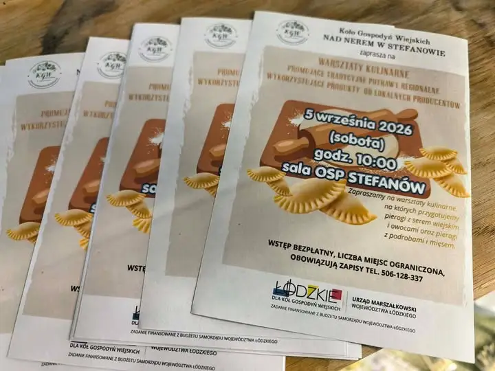 Warsztaty kulinarne w Stefanowie: wspólne lepienie pierogów z KGW nad Nerem