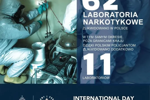 Policja likwiduje laboratoria narkotykowe: 62 w Polsce i 11 za granicą w pół roku