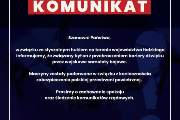 Huk nad Łodzią i województwem łódzkim. Wojskowe samoloty przekroczyły barierę dźwięku