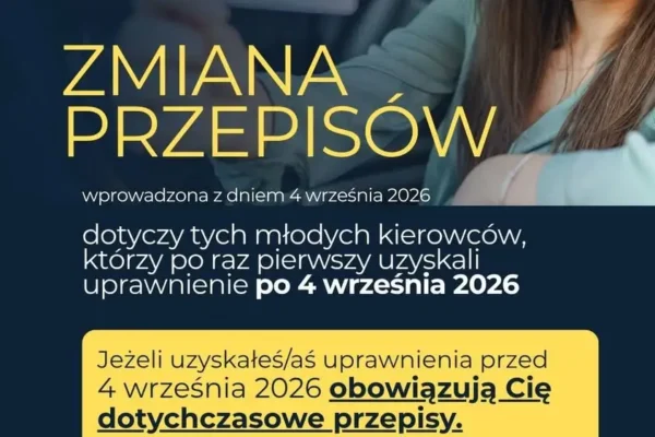 Nowe zasady dla początkujących kierowców – okres próbny od 4 września 2026 roku