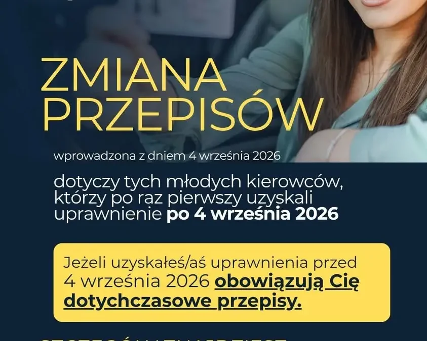 Nowe zasady dla początkujących kierowców – okres próbny od 4 września 2026 roku