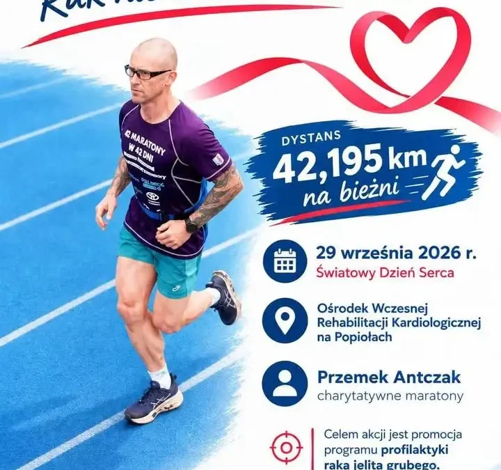Pabianiczanin przebiegnie maraton na bieżni w szpitalu. Cel: profilaktyka raka jelita grubego